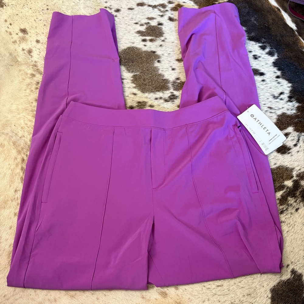 ATHLETA Vienna Slim Pants In Purple Size 10 Tall NWT